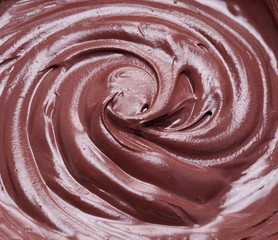Melted chocolate or chocolate glaze.