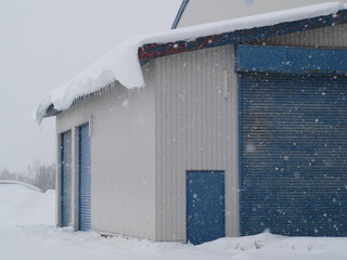 北海道冬景色　倉庫