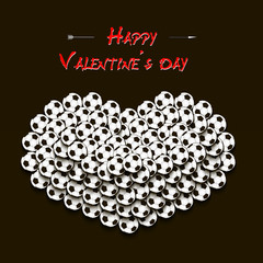 Valentines Day and Heart from soccer balls