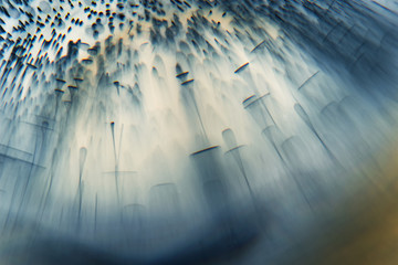 Abstract underwater composition with bubbles and light