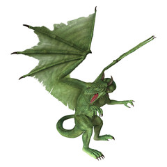 Obraz premium 3D Rendering Fantasy Dragon on White