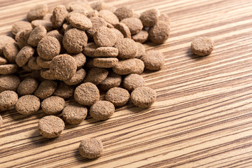 pets food on wooden floor