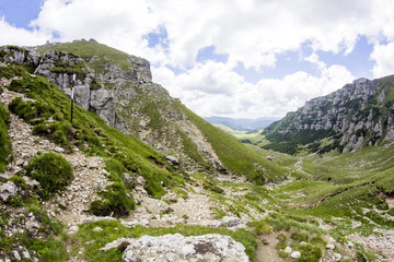 Fototapeta premium Landscape from Bucegi Mountains, part of Southern Carpathians in Romania