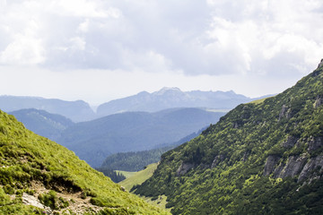 Fototapeta premium Landscape from Bucegi Mountains, part of Southern Carpathians in Romania