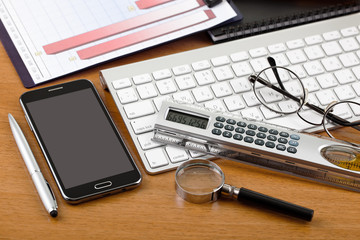 Business Objects in the office on the table