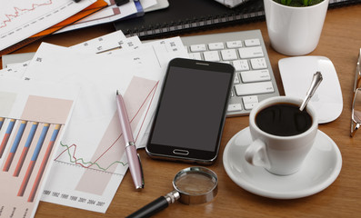 Business Objects in the office on the table