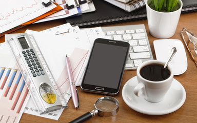 Business Objects in the office on the table