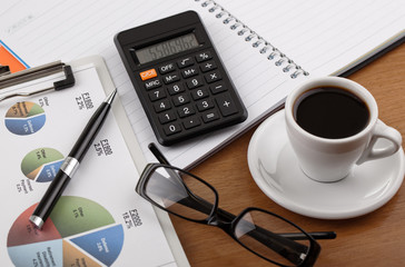 Business Objects in the office on the table