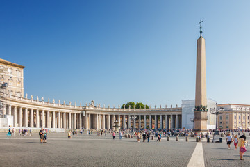 Sunny morning view of Saint Peter's square in Vatican, Rome, Lazio region, Italy.