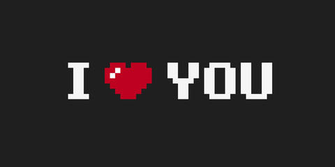 Obraz premium Pixel I Love You