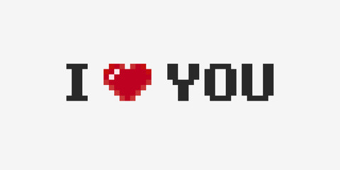 Obraz premium Pixel I Love You