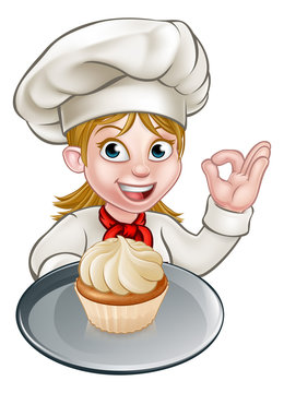 Woman Chef or Baker Cartoon