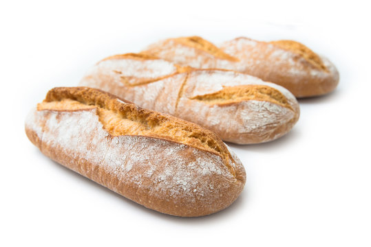 Ciabatta, fresh italian bread isolated on white background