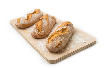 Ciabatta, fresh italian bread isolated on white background