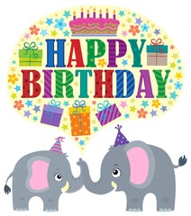 Happy birthday theme with elephants 1