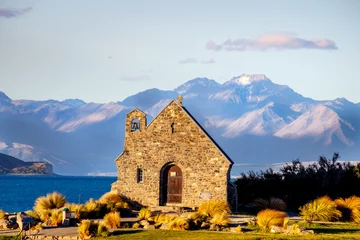 Foto op Plexiglas The Church of the Good Shepherd at Lake Tekapo in New Zealand © Martin M303