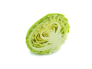 Obraz premium Cutting half cabbage vegetable of isolated