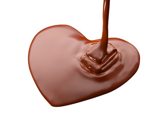 Heart Shape Chocolate Isolated on white background