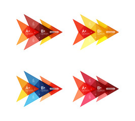 Vector colorful arrow option infographics templates set