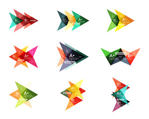 Vector colorful arrow option infographics templates set