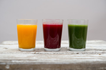 Colored Fruit smoothies