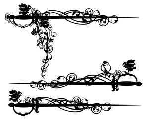 epee sword among rose flowers  black and white vector design
