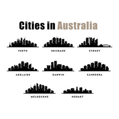 Naklejka premium Australia Cities City Tour Travel Skyline