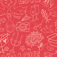Cute and delicate Valentine's Day seamless pattern