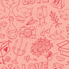 Cute and delicate Valentine's Day seamless pattern