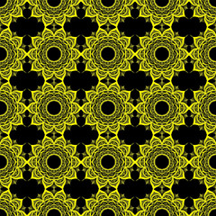 ethnic seamless pattern. Indian ornament, flora pattern, mandala