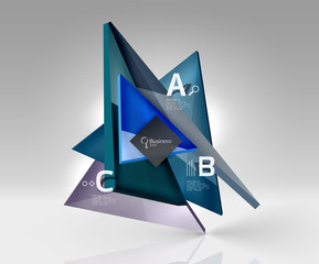 3d triangle modern composition