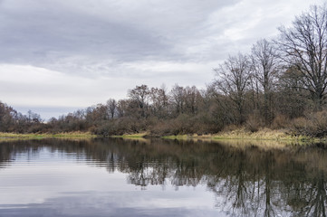 Fototapeta na wymiar Reflection in the river.