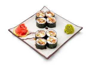 Sushi roll set with seaweed