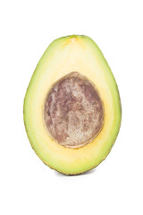 Half of fresh green avocado, isolated