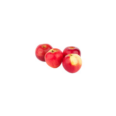 Four red ripe apples, isolated