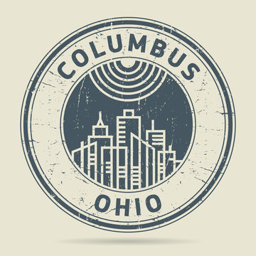 Grunge rubber stamp or label with text Columbus, Ohio