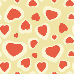 Seamless texture with funny hearts