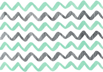 Watercolor stripes background, chevron.