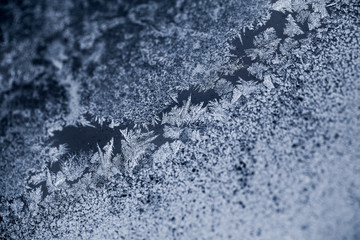 Ice flowers on glass - texture and background