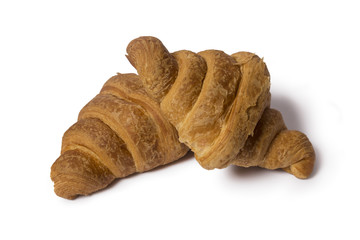 Croissants on a white background
