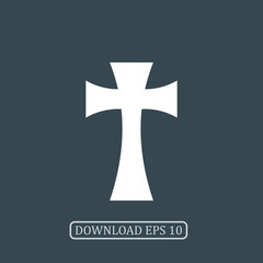 Christian cross icon vector