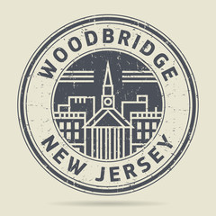 Grunge rubber stamp or label with text Woodbridge, New Jersey