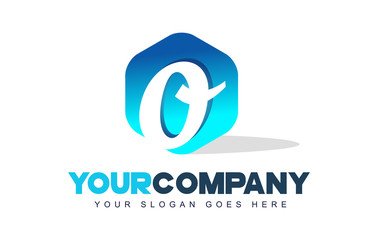 o Letter Logo. Hexagon Shape Modern Design