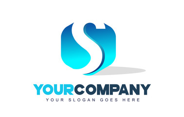 s Letter Logo. Hexagon Shape Modern Design