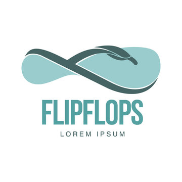 Stylized twisted rubber flip flop logo template, vector illustration  isolated on white background. Graphic side view flip flop, sandal logo  design, vacation, holiday, downshifting concept Stock-Vektorgrafik | Adobe  Stock