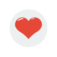 red heart valentine day flat icon. Vector illustration