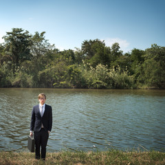 Fototapeta premium Businessman Enterprise Environment Explore Concept