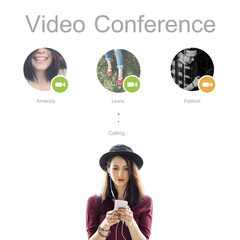 Conference Call Network Communication Concept