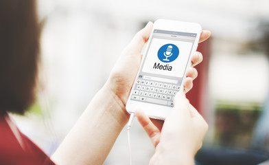 MIcrophone Media Communication Record Icon Concept