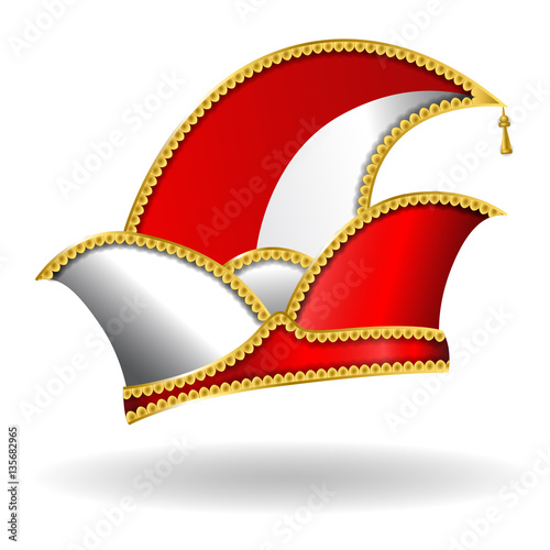 &quot;Karneval Narrenkappe Rot/Weiß&quot; Stock image and royalty